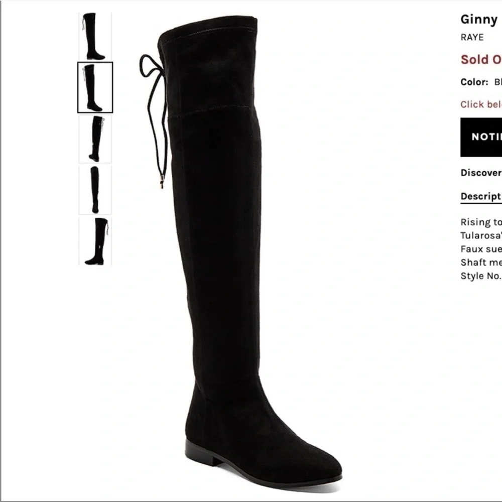 RAYE x Tularosa- Black Suede Over The Knee Ginny Boots - 9